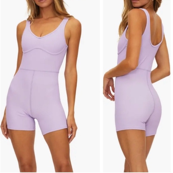 Beach Riot Pants - Beach Riot Sport Jada Onesie In Lavender Size Medium